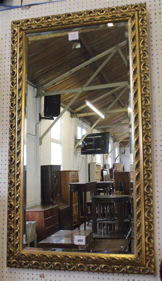 Rectangular gilt pierced framed wall mirror